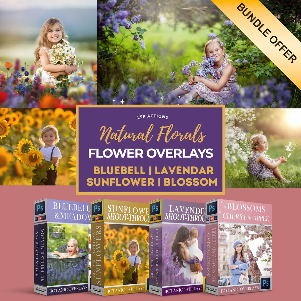 Bluebell, Blossom, Lavender & Sunflowers - Overlay Pack Flower Overlay Bundle