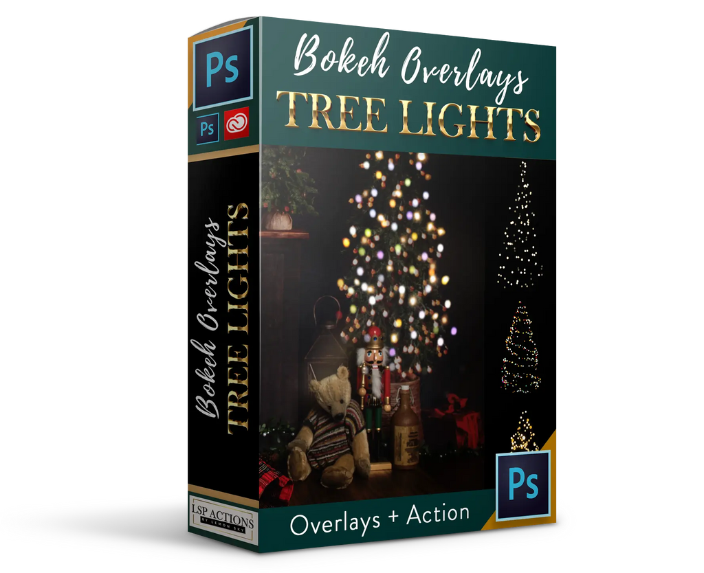 Christmas Tree Light Overlays + Photoshop Actions Overlays: String Lights