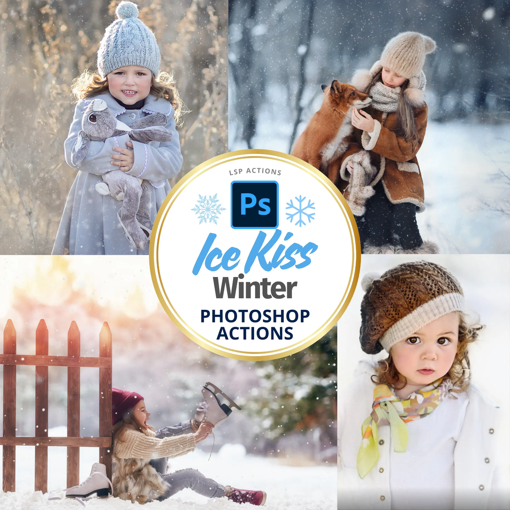Ice Kissed Winter - Photoshop Action Suite + Overlays Photoshop Action Suite + Extra Bonuses
