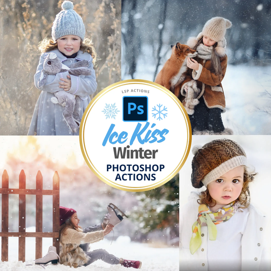 Ice Kissed Winter - Photoshop Action Suite + Overlays Photoshop Action Suite + Extra Bonuses