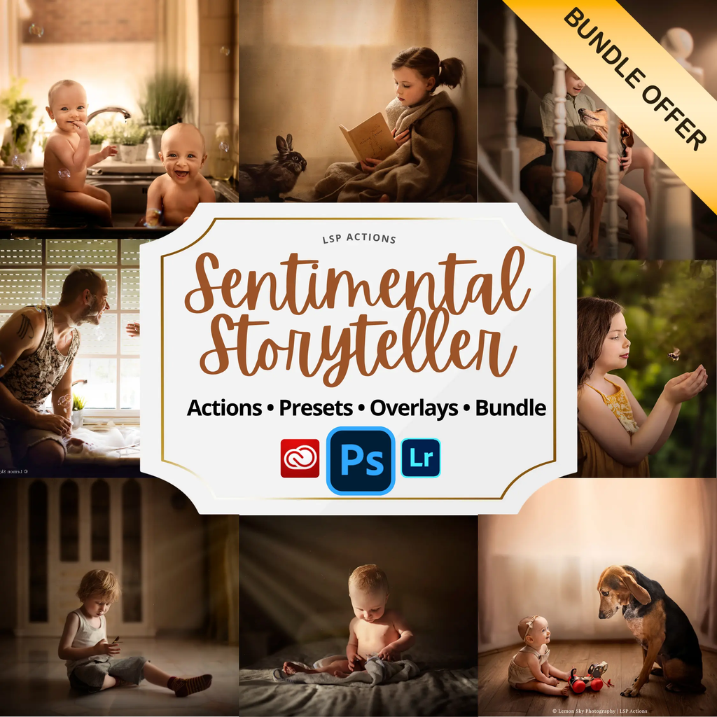 Sentimental Storyteller - Photoshop Actions + Presets + Course + Bonuses Photoshop Action Suite + Bonuses + Course