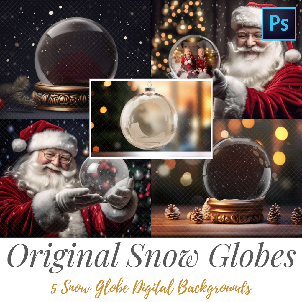 The Original Snow Globe Christmas - 5 Snow Globe Digital Backgrounds