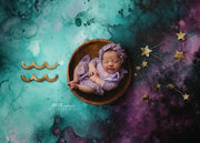 Zodiac Digital Background: Aquarius (Jan 20th - Feb 18th) Digital Background for Photoshop