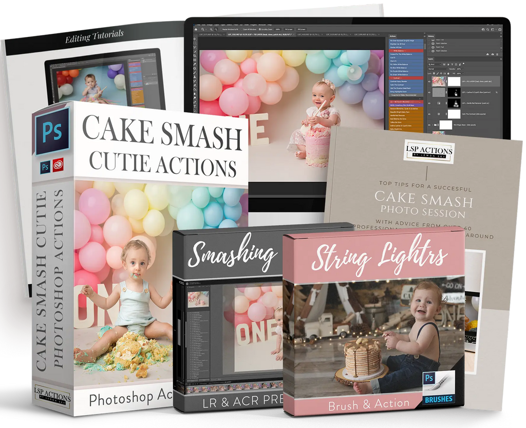 Cake Smash Cutie Photoshop Bundle Photoshop Action Collection