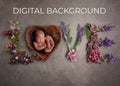 Gray Floral Love | Digital Background Digital Background for Photoshop