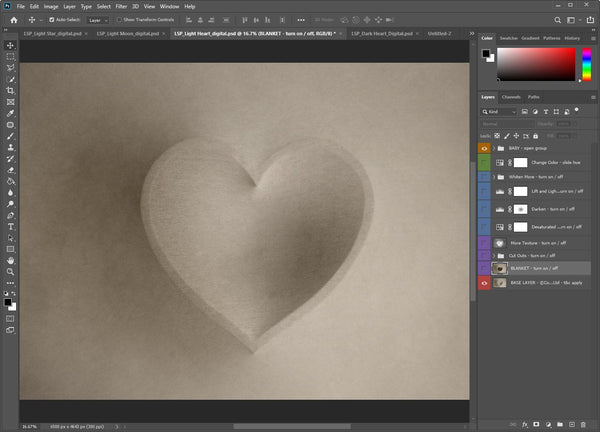 Impressions Heart Digital Background Duo