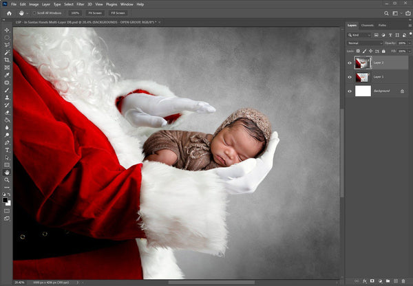 Santa's Hands Digital Background