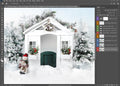 North Pole Cottage | Christmas Special | Digital Background Multi Layer Digital Background for Photoshop
