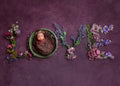 Purple Floral Love Digital Background