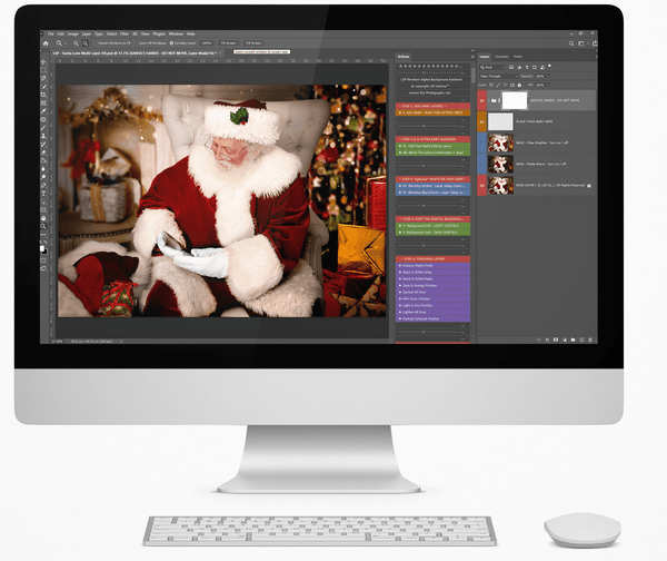 Santa Snuggles Digital Background