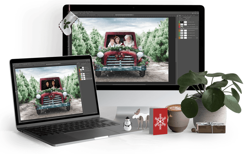 Tree Farm Truck - Front | Digital Background Digital Background for Photoshop