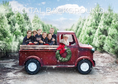 Tree Farm Truck - Side | Digital Background Digital Background for Photoshop