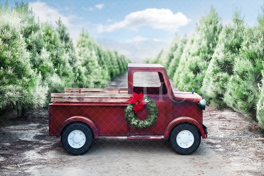 Tree Farm Truck - Side | Digital Background Digital Background for Photoshop